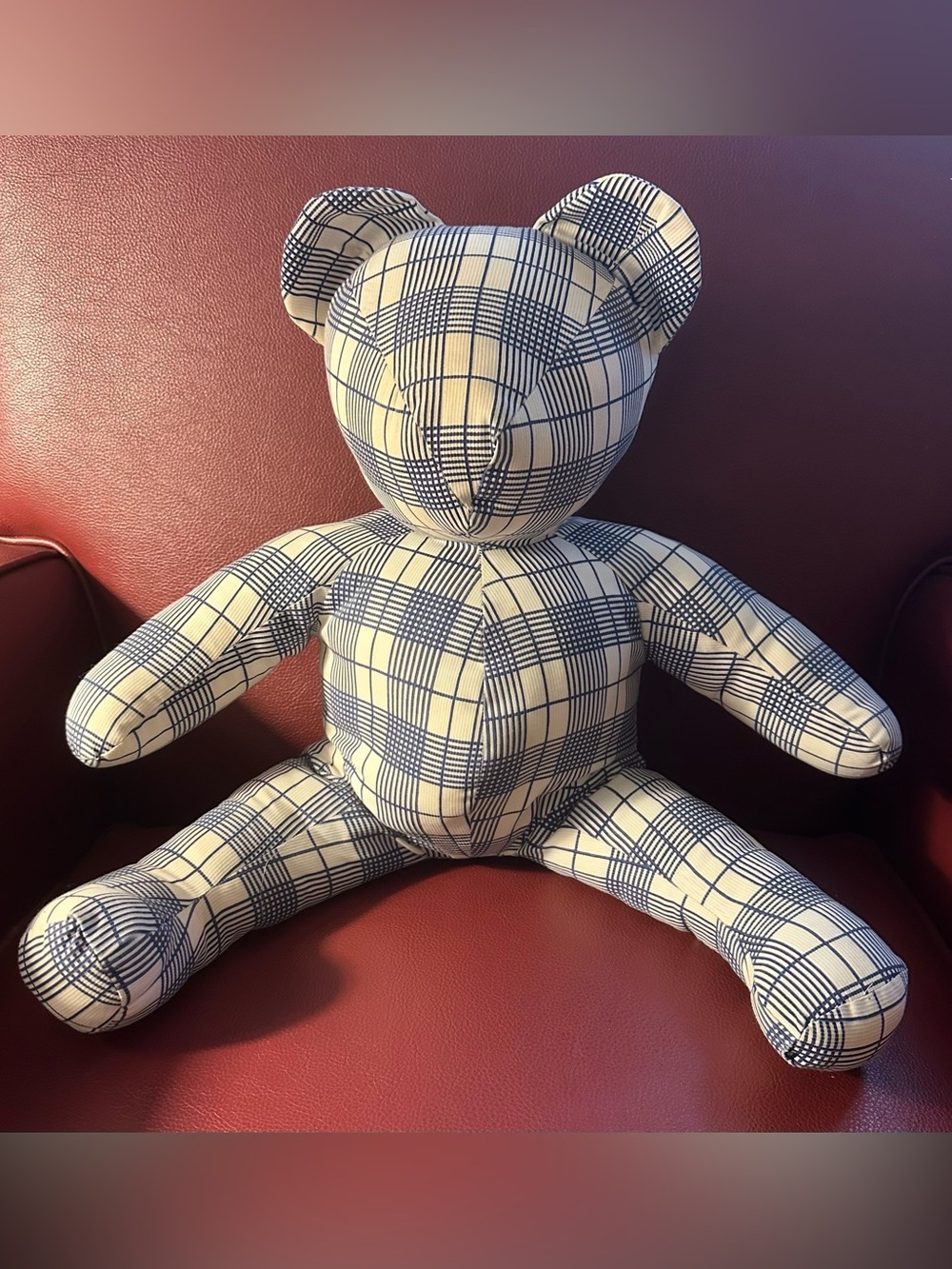 Large, plaid, Stuffed Bear • excellent quality • kids stuffed animals • toys